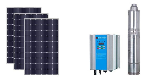 Kit Bomba Solar Solartech Spm600h 100m + 3 Painel Solar 280w