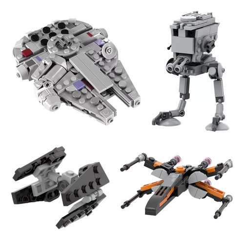 Star Wars Halcón Milenario X Wing Tie At-st Set 4 Piezas