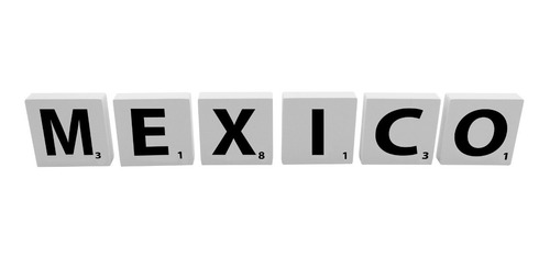 Letras De Scrabble Ru En Madera Blanca México 60 Cm