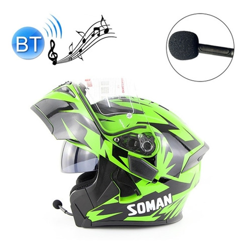 Casco De Audífonos Bluetooth Para Motocicleta Soman 955 Sk