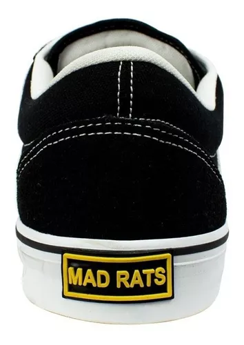 Tênis mad rats old school preto branco - LOKAL SKATE SHOP