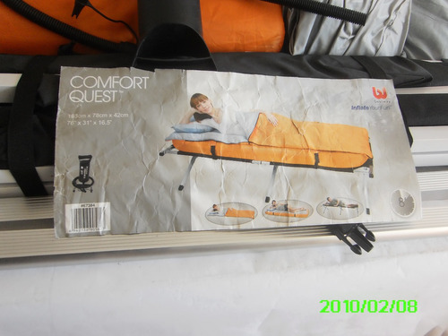 Cama Portatil Camping Con Colchon Inflable 1,93m Como Nuevo 