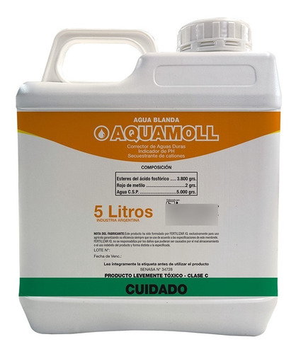 Aquamoll 5lt Corrector Baja El Ph Del Agua Mejora Absorción