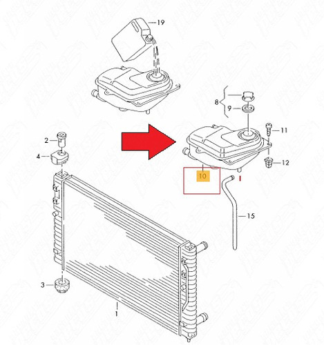 Reservatorio Agua Radiador Original Audi Vw 8d0 121 403 L