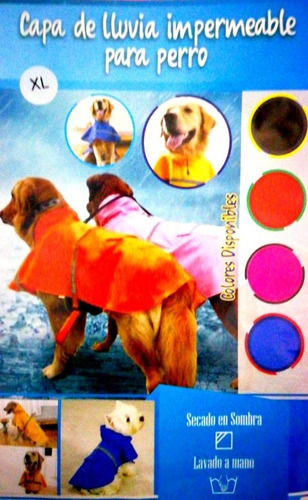 Capa Impermeable Para Perro Talla Xl