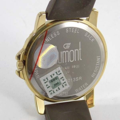 Sv48013s Relógio Dumont Feminino Pulseira Silicone Marrom
