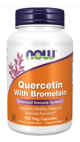 Quercetina Con Bromelina - 120 Cápsulas Veganas - Now Foods 