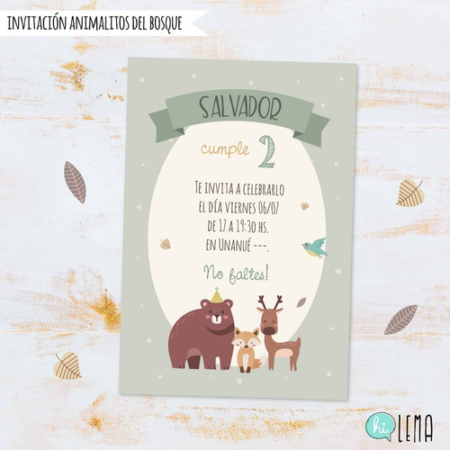 Kit Imprimible Animalitos Del Bosque Nene Deco + Candy Bar