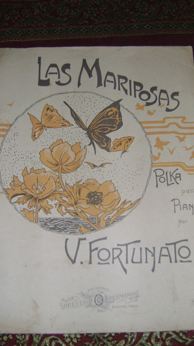 Partitura Para Piano Las Mariposas Polka De V Fortunato