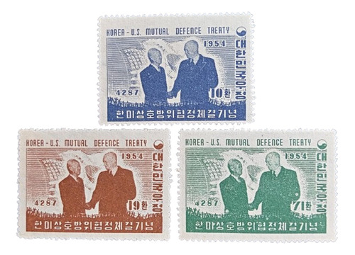 Corea Sur, Serie Sc 206-8 Tratado Con Usa 1954 Nueva L17983