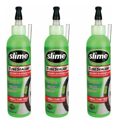 Selante Slime Uso Pneus Câmara 237ml Bike Moto 3 Unidades