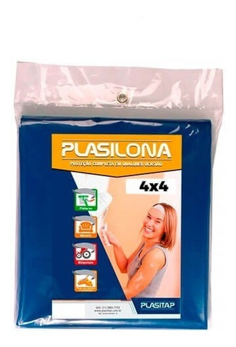 Lona Plastica Plasitap Preta 4x 3mt - T-109554