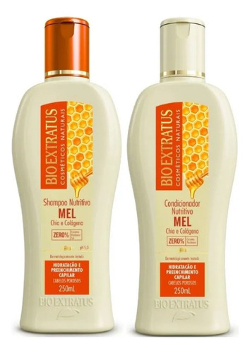 Shampoo E Condicionador Nutritivos Mel Bio Extratus 250ml