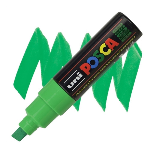 Caneta Posca Artística Pc-8k 8.0mm - Uniball Cor Verde Fluorescente