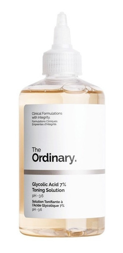 Imagen 1 de 2 de Loción Glycolic Acid 7% Toning Solution The Ordinary Exfoliante noche para todo tipo de piel de 240mL/306g 15+ años