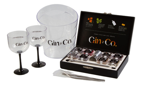 Imagem 1 de 10 de Kit Gin 8 Especiarias + Balde + 02 Taças + Kit Canudo Inox