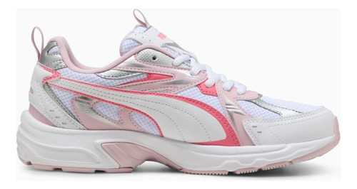 Tenis Puma Milenio Tech Retro Deportivo Blanco Con Rosa Para Mujer