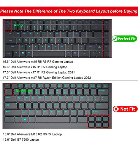 Funda De Teclado Para Dell Alienware X17 R2 R1 17.3 Gamin