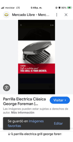 Parrillera Grill Eléctrica George Foreman Gr10b