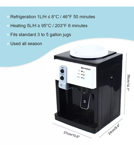 Dispensador eléctrico de escritorio de 550 W con enfriador de agua fría y  caliente, dispensador de agua de encimera de carga superior con agua fría y
