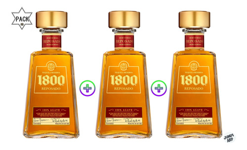 Pack 3 Unidades Tequila 1800  Reposado 750ml 100% Original