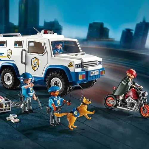 Playmobil Camion Blindado Mu eco Dos Caras Perro Moto Acceso