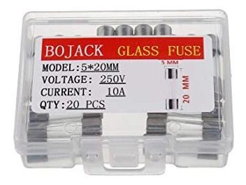 Bojack F10al250v F10al250v - Lote De 20 Fusibles De Vidrio D