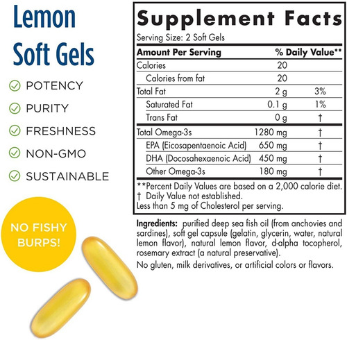 Ultimate Omega-3 Nordic Naturals 1280 Mg Sabor Limón 90 Caps
