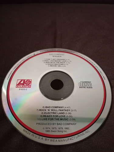 Disco Musica Cd Bad Company 10 From 6