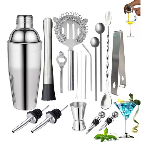 Set De Utensilios Para Coctelería, 17 Piezas, 750 Ml