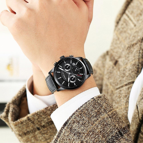 Crrju Reloj De Pulsera Para Hombre De Negocios Con Fecha Aut
