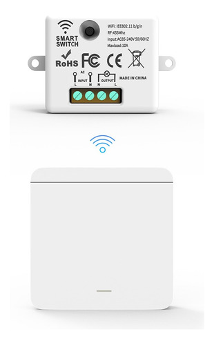 Modulo Rf433 + Interruptor 1 Tecla Sem Fio Controle Remoto