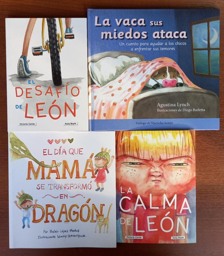 4 Libros Mama Dragón Calma Desafío León Vaca Miedo Medus Tb