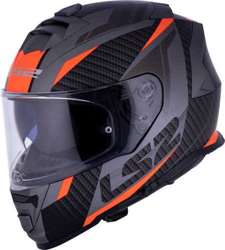 Capacete Ls2 Storm Racer Laranja Cor Cinza/Laranja Tamanho do capacete 58/M