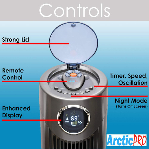 Tela Digital Tower Fan Arctic-pro Oscilante De 42 Polegadas