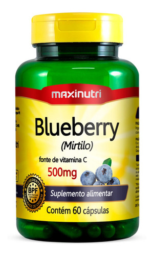 Blueberry Mirtilo Maxinutri 500mg Com 60 Cápsulas