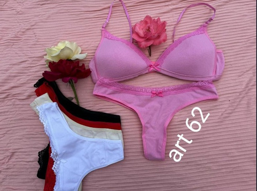 Conjuntos Celi Triang Soft Algodon Less Pack X 12 (art 62) Bla-roj-neg-rosa Algodón 85-100