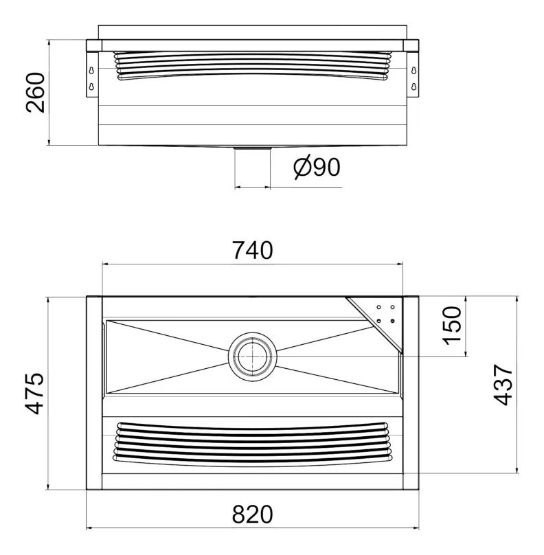 Terceira imagem para pesquisa de tanque de fixar na parede inox