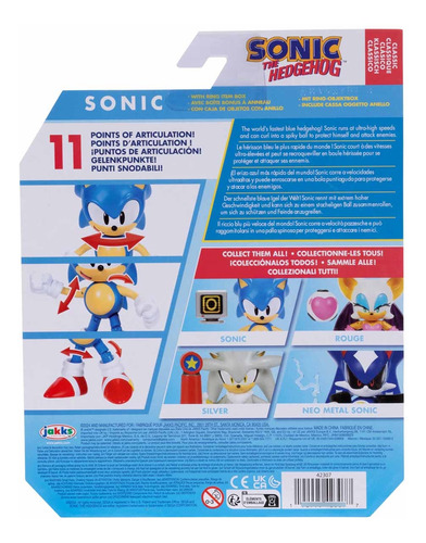 Sonic Figura Con Caja Objetos Monitor De 4 Pulgadas Serie 17