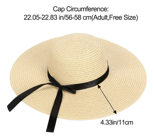 Sombrero De Playa Flexible Con Visera Para Mujer, Ala Grande