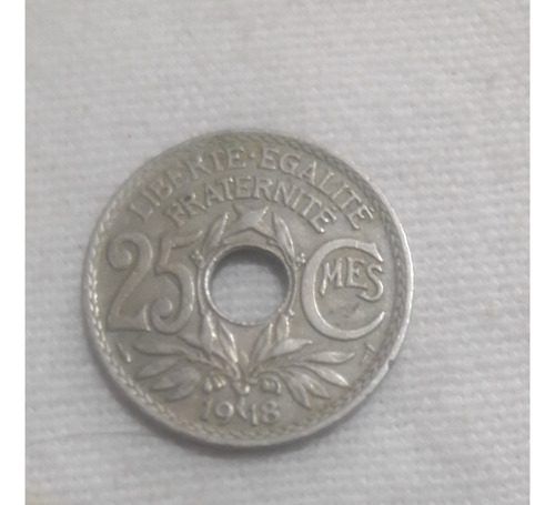 Moneda Francesa De  25 Centimos De 1918
