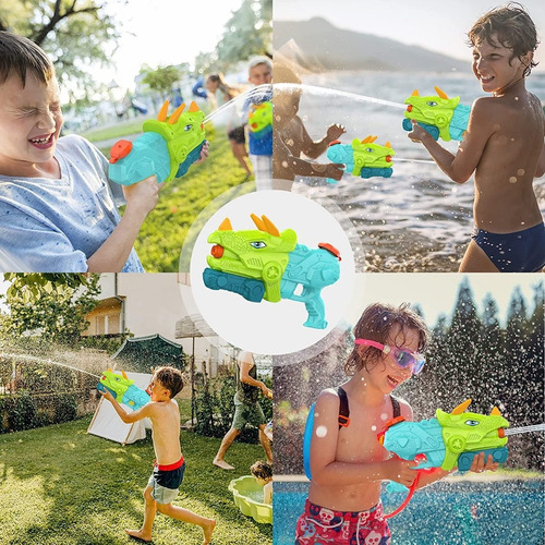 Pistola De Agua Dinosaurio Triceratops Juguete Pileta Niño