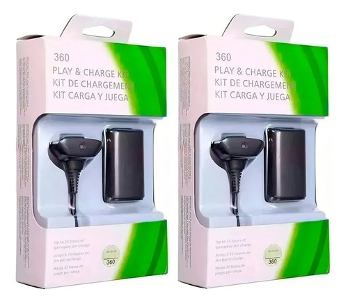 Kit 2 Baterias Recarregável Compatível Xbox 360 + Cabo
