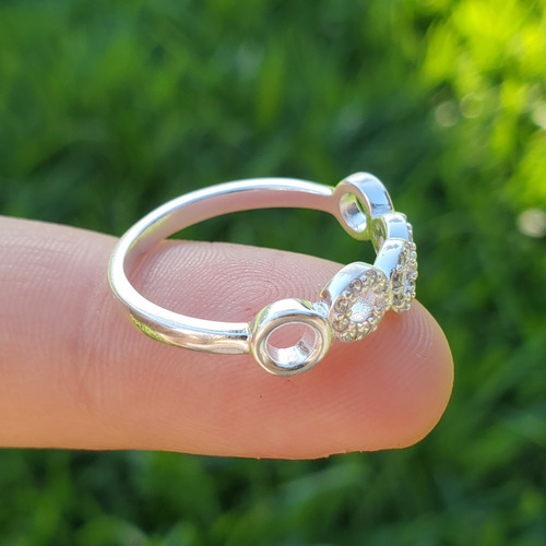 Imagen 6 de 9 de Anillo Plata Rodinada Micro Pave