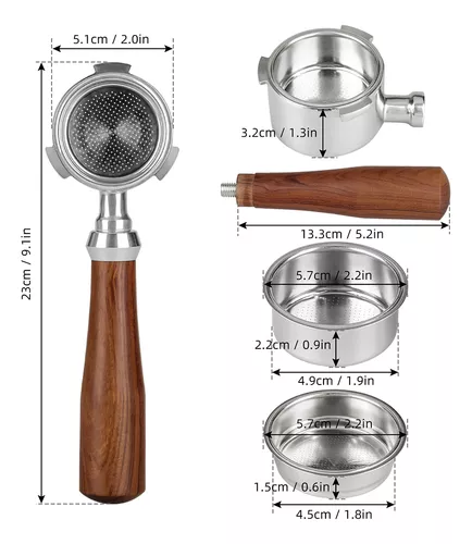 Portafiltro de café sin fondo de 51mm con cesta de 1, 2 y 4 tazas