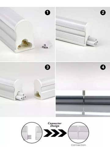 Tubo Led T5 Integrado Lámpara 60cm 9w Luz Neutra 4000k X2