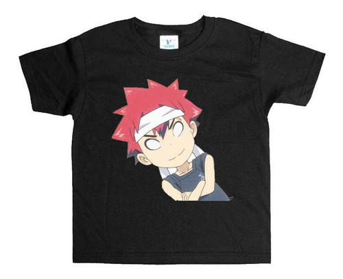 Remera Negra Niños Food Wars Shokugeki No Soma R219