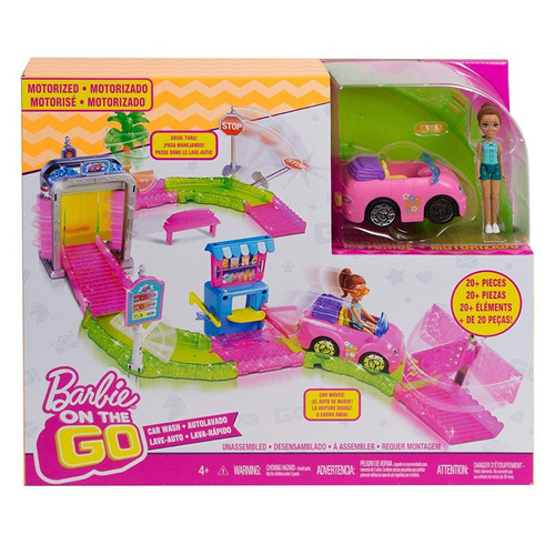  Barbie Playset On The Go Auto Lavado Nuevo