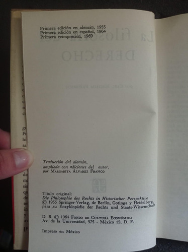 La Filosofía Del Derecho - C. J. Friedrich (Usado)