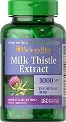 Milk Thistle 1000mg 180 Softgels Cardo Mariano Silimarina